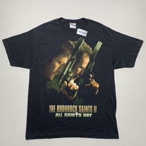 The Boondock Saints 2 All Saints Day Black TShirt Large Movie Promo 2009 NOS